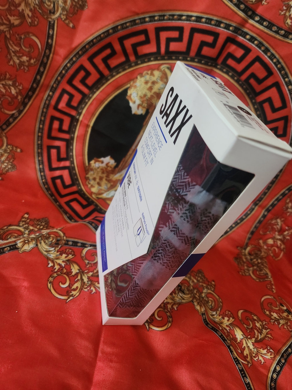 Saxx Vibe Patterned Maroon and Black Size Small